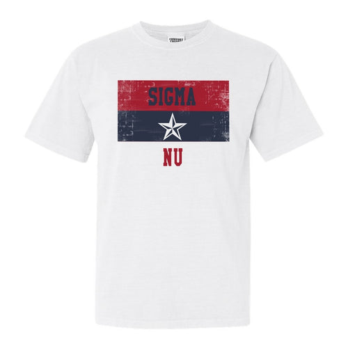 Sigma Nu Comfort Colors T-Shirt - Sigma Nu Colorful Stripe Shirt - Kite and Crest