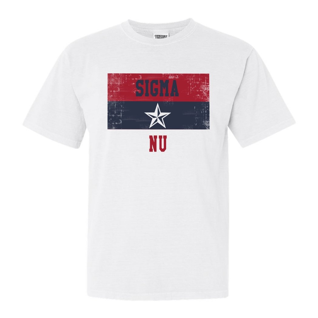 Sigma Nu Comfort Colors T-Shirt - Sigma Nu Colorful Stripe Shirt - Kite and Crest