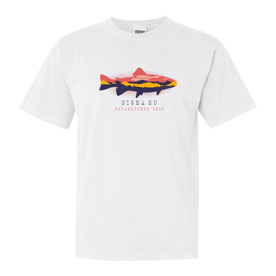 Sigma Nu Comfort Colors T-Shirt - Sigma Nu Fishing Shirt - Kite and Crest