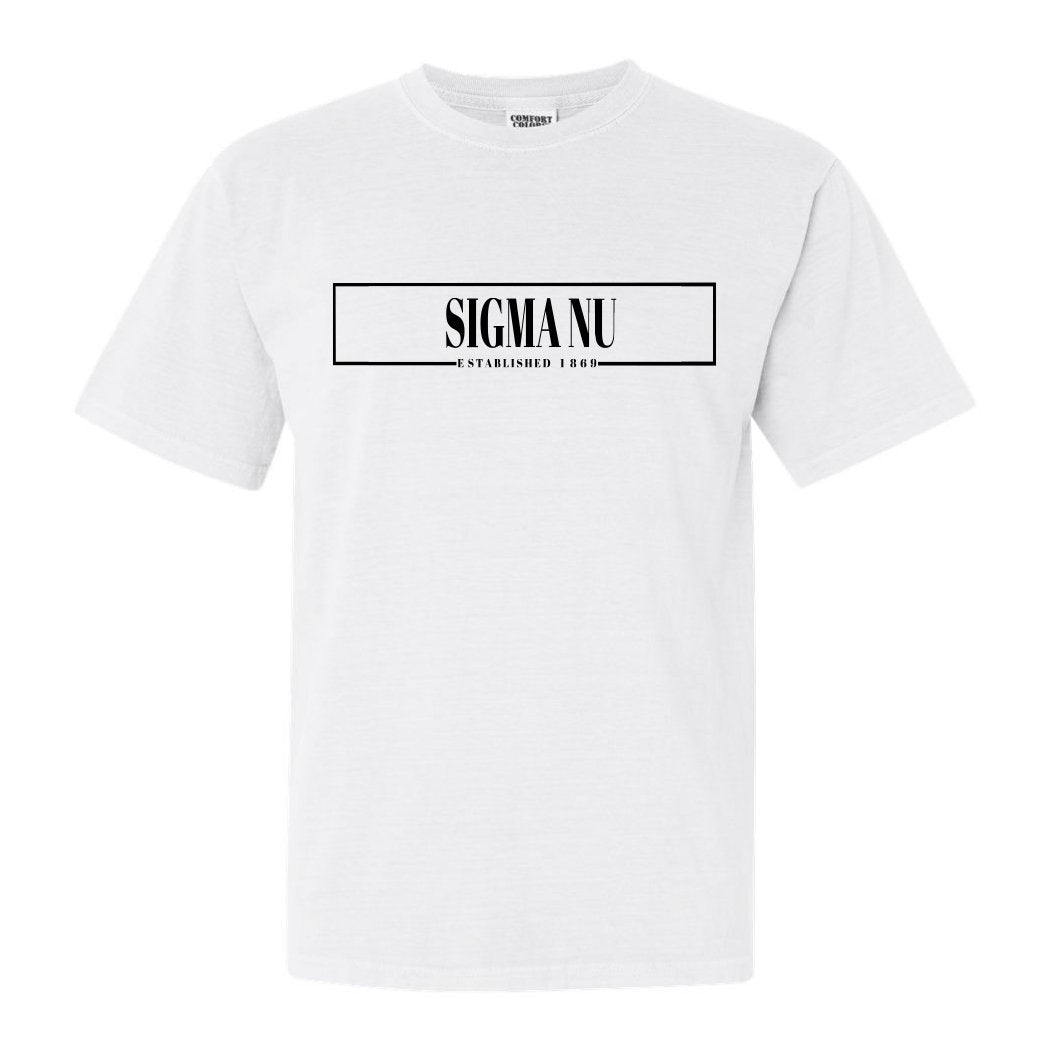 Sigma Nu Comfort Colors T-Shirt - Sigma Nu Fraternal Block Shirt - Kite and Crest