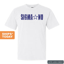 Load image into Gallery viewer, Sigma Nu Comfort Colors T-Shirt - Sigma Nu Fraternal Star Shirt - Kite and Crest
