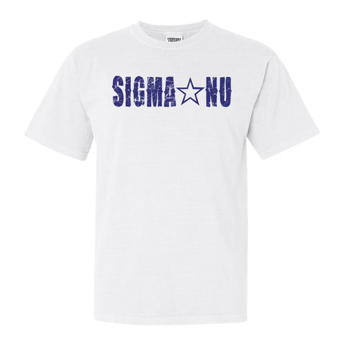 Sigma Nu Comfort Colors T-Shirt - Sigma Nu Fraternal Star Shirt - Kite and Crest