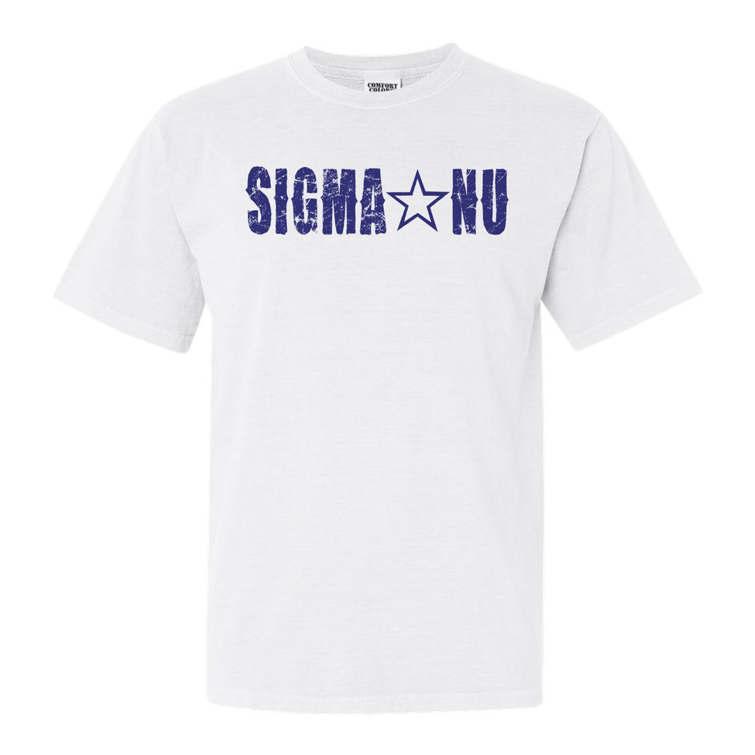 Sigma Nu Comfort Colors T-Shirt - Sigma Nu Fraternal Star Shirt - Kite and Crest