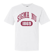 Load image into Gallery viewer, Sigma Nu Comfort Colors T-Shirt - Sigma Nu Large Athletic Shirt - Kite and Crest
