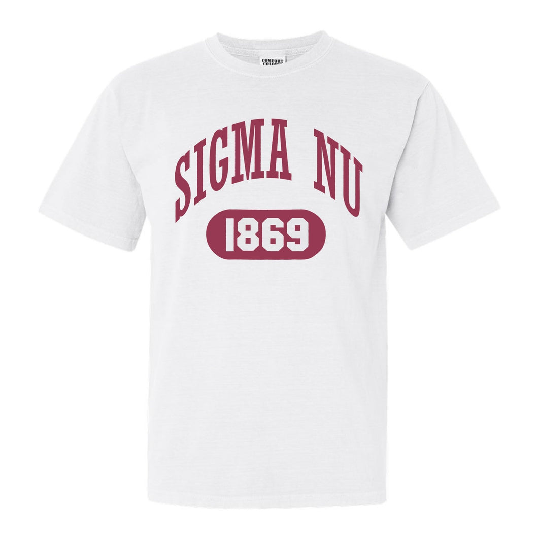 Sigma Nu Comfort Colors T-Shirt - Sigma Nu Large Athletic Shirt - Kite and Crest