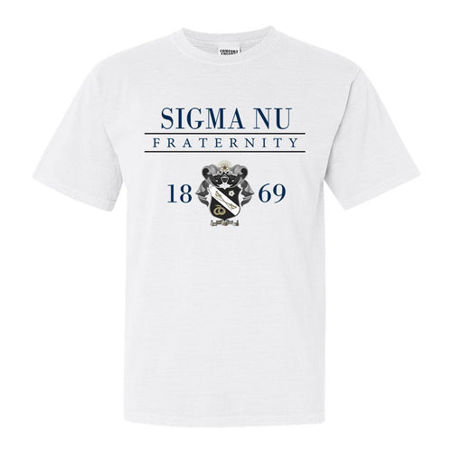 Sigma Nu Comfort Colors T-Shirt - Sigma Nu Large Crest Shirt - Kite and Crest