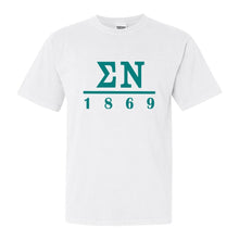 Load image into Gallery viewer, Sigma Nu Comfort Colors T-Shirt - Sigma Nu Lettered Basic Shirt - Kite and Crest
