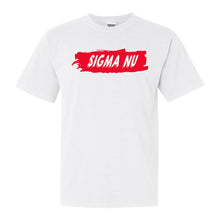 Load image into Gallery viewer, Sigma Nu Comfort Colors T-Shirt - Sigma Nu Red Slash Shirt - Kite and Crest
