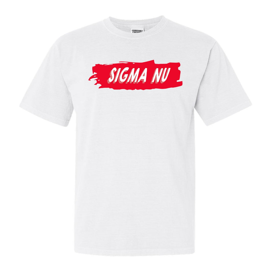 Sigma Nu Comfort Colors T-Shirt - Sigma Nu Red Slash Shirt - Kite and Crest