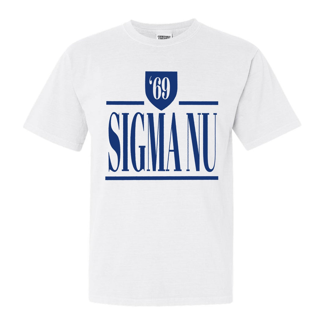 Sigma Nu Comfort Colors T-Shirt - Sigma Nu Shield Shirt - Kite and Crest