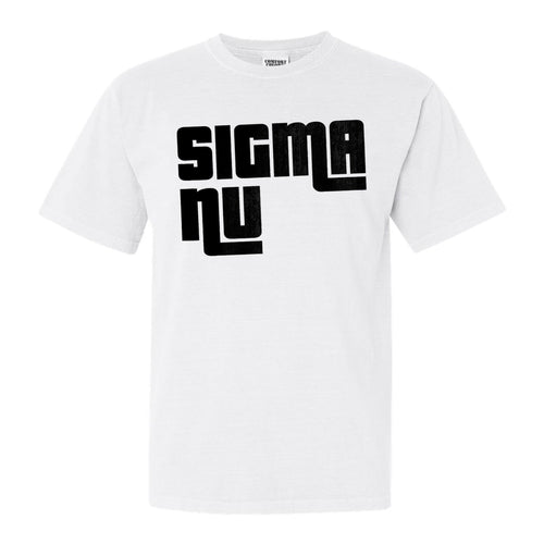 Sigma Nu Comfort Colors T-Shirt - Sigma Nu Stacked Letters Shirt - Kite and Crest