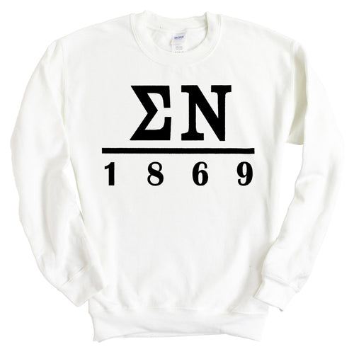 Sigma Nu Sweatshirt - Sigma Nu Black Letters Crewneck Sweatshirt - Kite and Crest