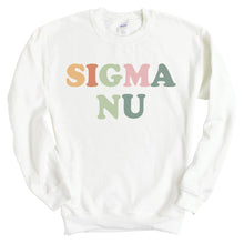 Load image into Gallery viewer, Sigma Nu Sweatshirt - Sigma Nu Bright and Colorful Crewneck Sweatshirt - Kite and Crest
