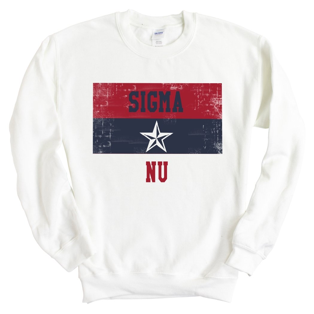 Sigma Nu Sweatshirt - Sigma Nu Colorful Stripe Crewneck Sweatshirt - Kite and Crest