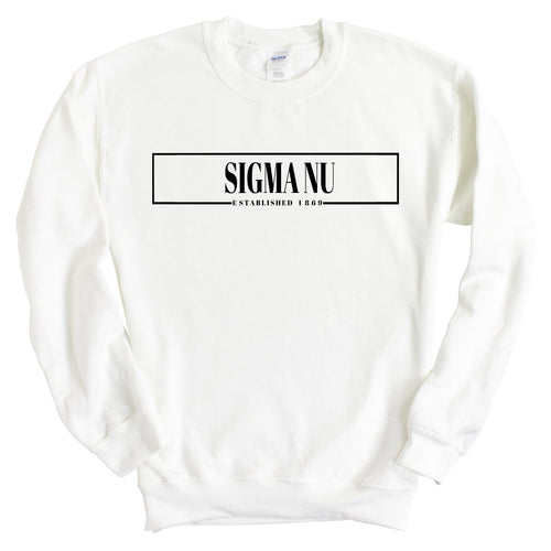 Sigma Nu Sweatshirt - Sigma Nu Fraternal Block Crewneck Sweatshirt - Kite and Crest