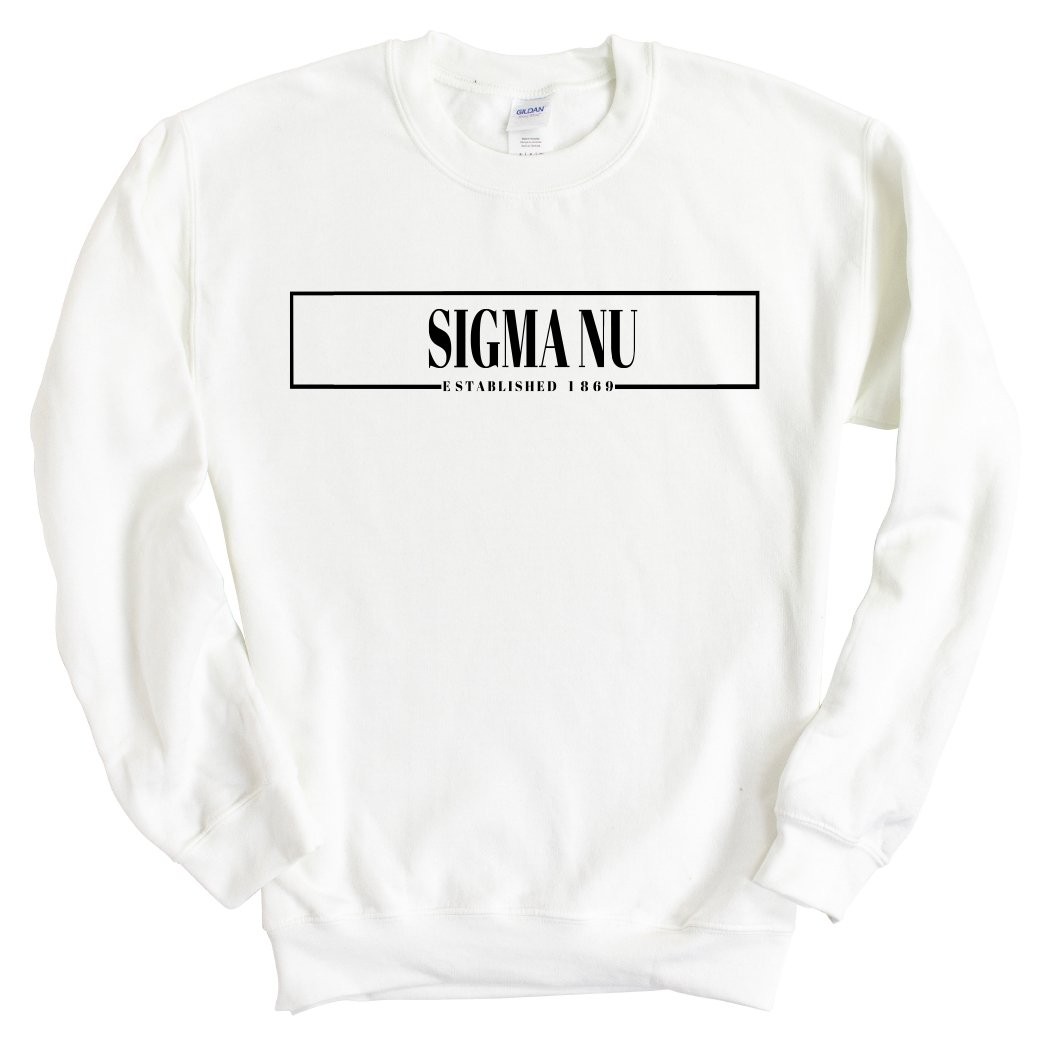 Sigma Nu Sweatshirt - Sigma Nu Fraternal Block Crewneck Sweatshirt - Kite and Crest