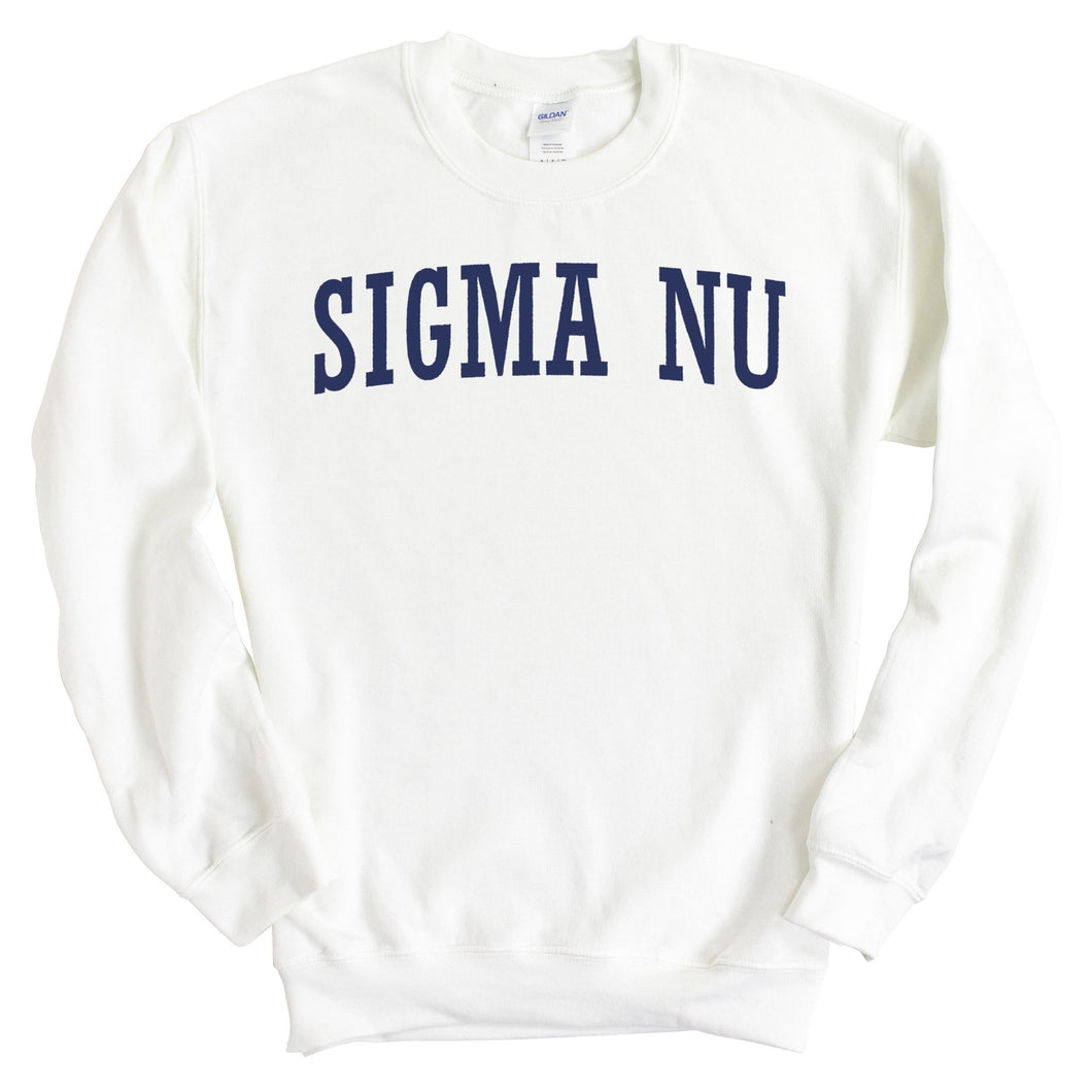 Sigma Nu Sweatshirt - Sigma Nu Intrinsic Lettered Crewneck Sweatshirt - Kite and Crest