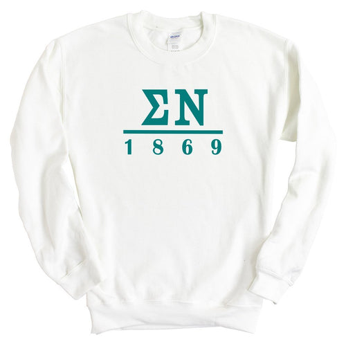 Sigma Nu Sweatshirt - Sigma Nu Lettered Basic Crewneck Sweatshirt - Kite and Crest