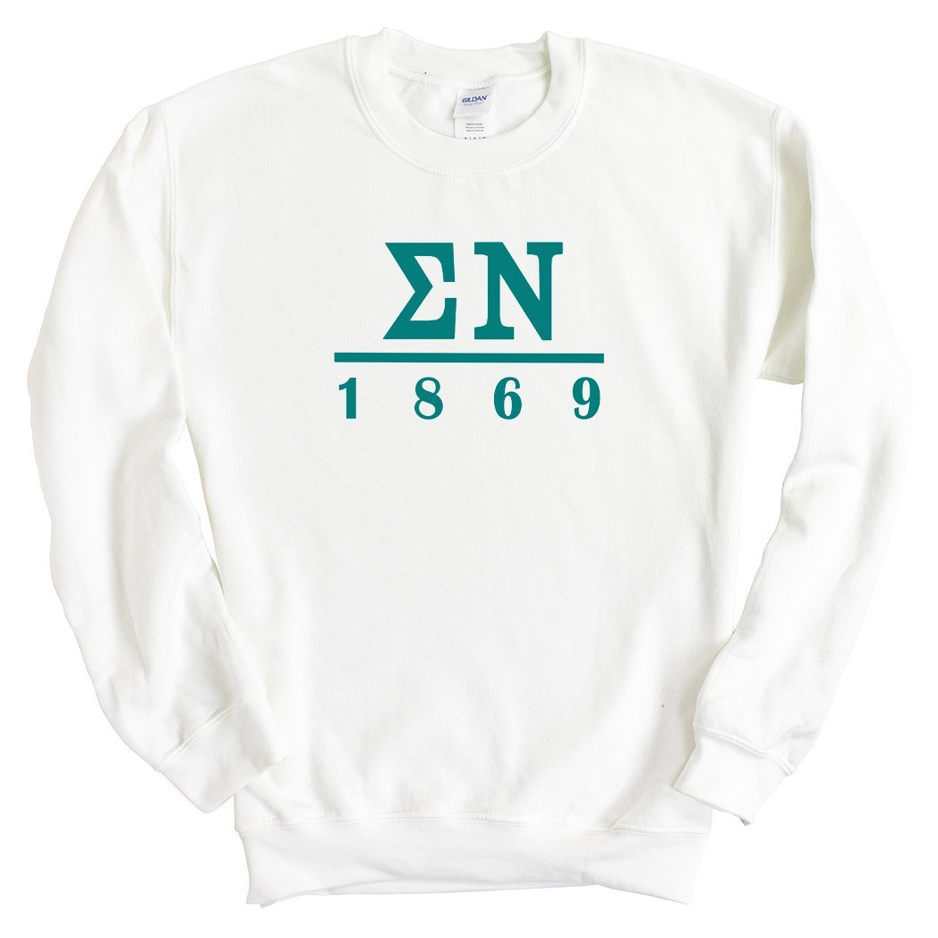 Sigma Nu Sweatshirt - Sigma Nu Lettered Basic Crewneck Sweatshirt - Kite and Crest