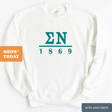 Load image into Gallery viewer, Sigma Nu Sweatshirt - Sigma Nu Lettered Basic Crewneck Sweatshirt - Kite and Crest
