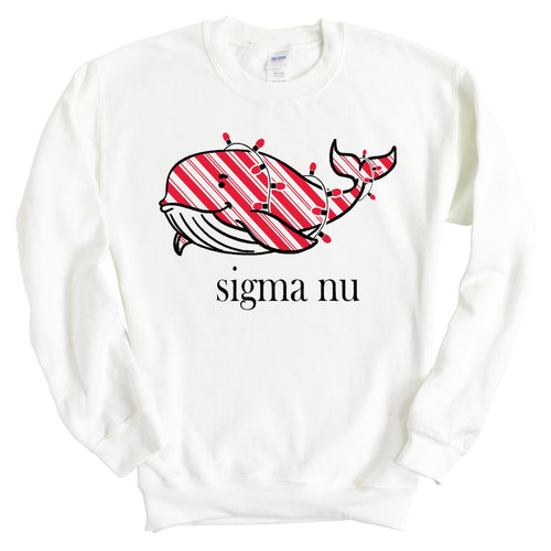 Sigma Nu Sweatshirt - Sigma Nu Red Whale Crewneck Sweatshirt - Kite and Crest