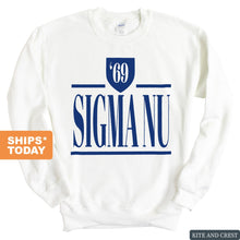 Load image into Gallery viewer, Sigma Nu Sweatshirt - Sigma Nu Shield Crewneck Sweatshirt - Kite and Crest
