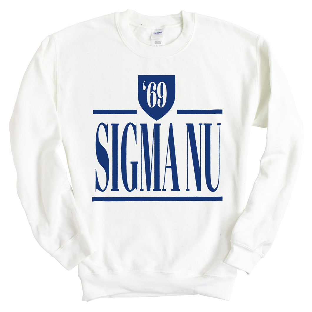 Sigma Nu Sweatshirt - Sigma Nu Shield Crewneck Sweatshirt - Kite and Crest