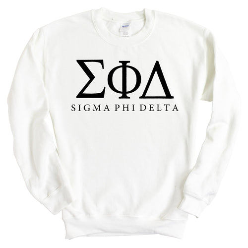 Sigma Phi Delta Block Letter Sweatshirt - Fraternity Crewneck Sweatshirt - Kite and Crest