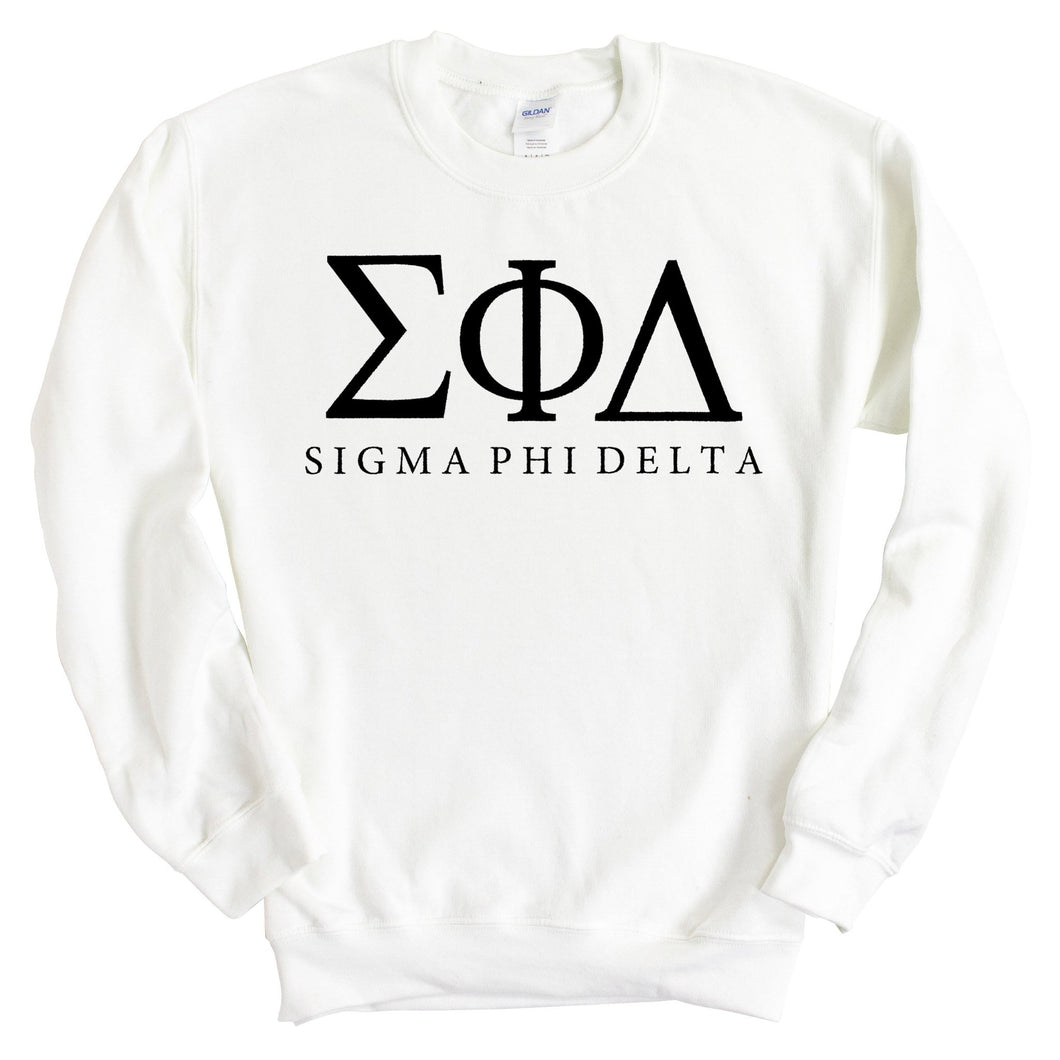 Sigma Phi Delta Block Letter Sweatshirt - Fraternity Crewneck Sweatshirt - Kite and Crest