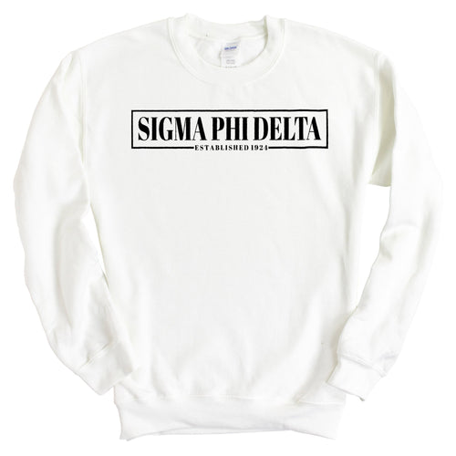 Sigma Phi Delta Fraternal Block Sweatshirt - Fraternity Crewneck Sweatshirt - Kite and Crest