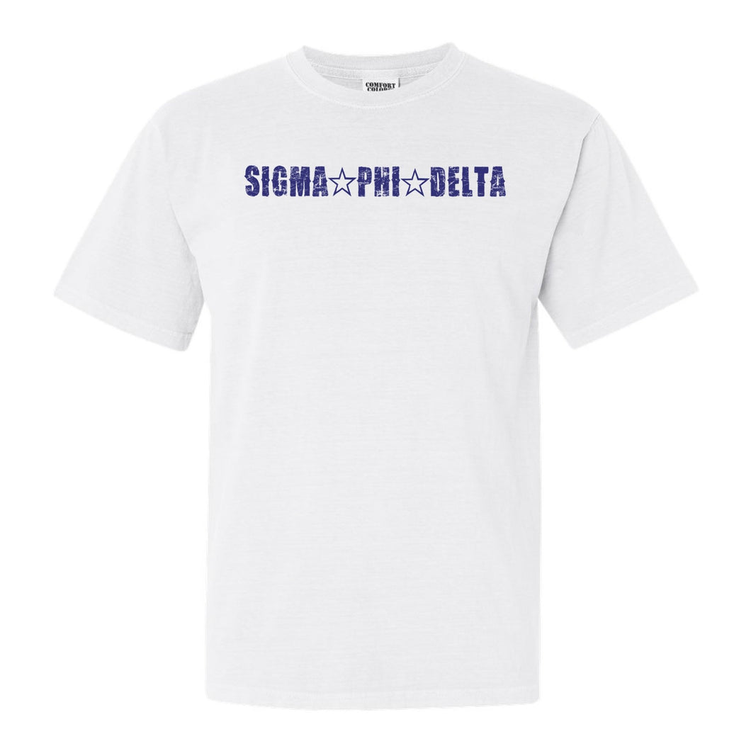 Sigma Phi Delta Fraternal Star Comfort Colors T-Shirt - Fraternity Tee - Kite and Crest