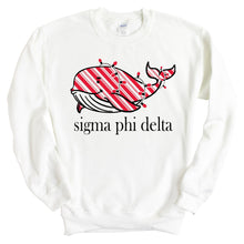 Load image into Gallery viewer, Sigma Phi Delta Red Whale Sweatshirt - Fraternity Crewneck Sweatshirt - Kite and Crest
