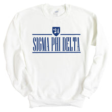 Load image into Gallery viewer, Sigma Phi Delta Shield Sweatshirt - Fraternity Crewneck Sweatshirt - Kite and Crest
