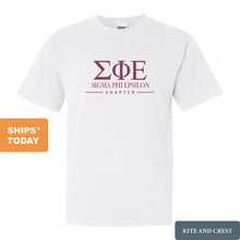 Load image into Gallery viewer, Sigma Phi Epsilon Comfort Colors T-Shirt - Sig Ep Basic Lined Shirt - Kite and Crest
