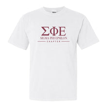 Load image into Gallery viewer, Sigma Phi Epsilon Comfort Colors T-Shirt - Sig Ep Basic Lined Shirt - Kite and Crest
