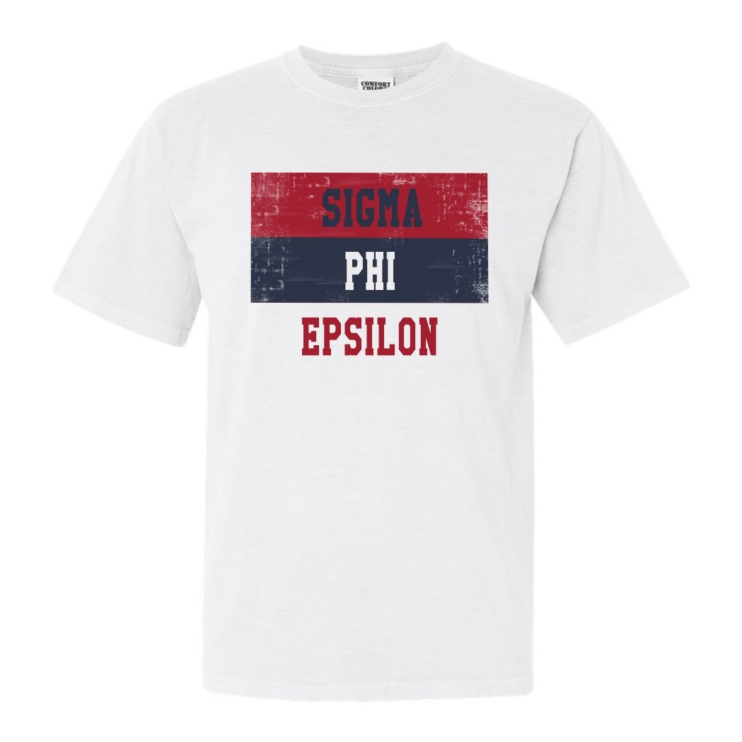 Sigma Phi Epsilon Comfort Colors T-Shirt - Sig Ep Colorful Stripe Shirt - Kite and Crest