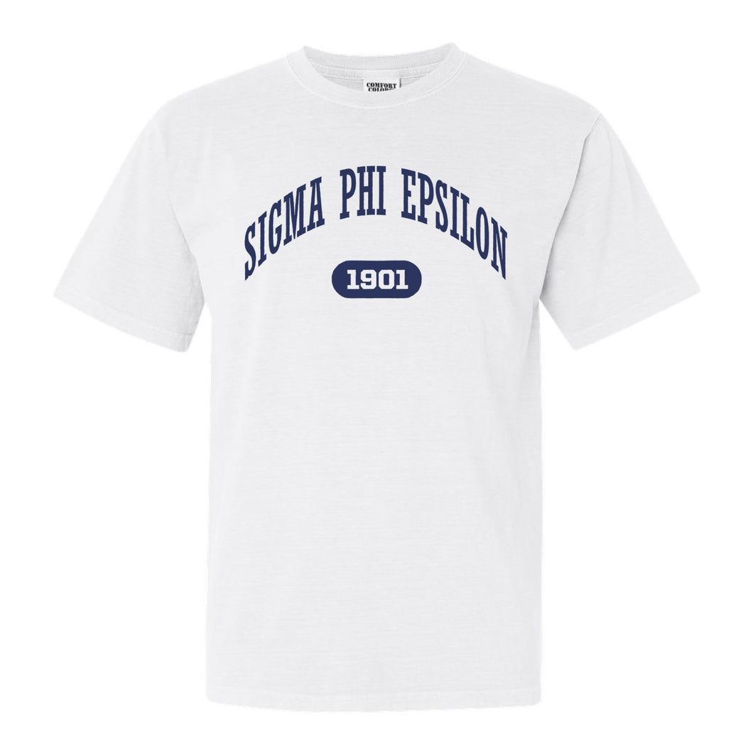 Sigma Phi Epsilon Comfort Colors T-Shirt - Sig Ep Fraternal Arch Shirt - Kite and Crest