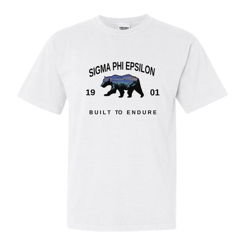 Sigma Phi Epsilon Comfort Colors T-Shirt - Sig Ep Fraternal Bear Shirt - Kite and Crest