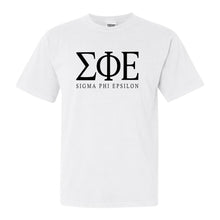 Load image into Gallery viewer, Sigma Phi Epsilon Comfort Colors T-Shirt - Sig Ep Fraternal Block Shirt - Kite and Crest
