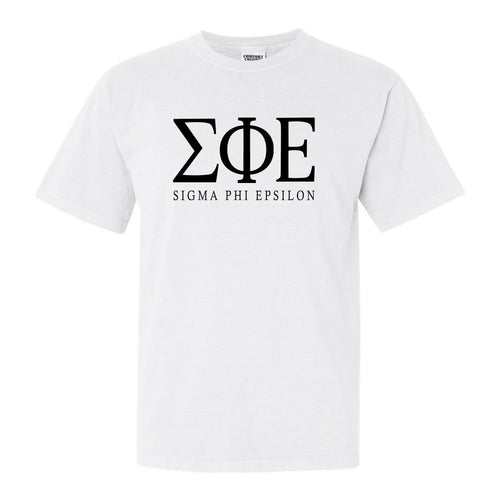 Sigma Phi Epsilon Comfort Colors T-Shirt - Sig Ep Fraternal Block Shirt - Kite and Crest