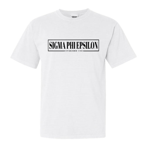Sigma Phi Epsilon Comfort Colors T-Shirt - Sig Ep Fraternal Block Shirt - Kite and Crest