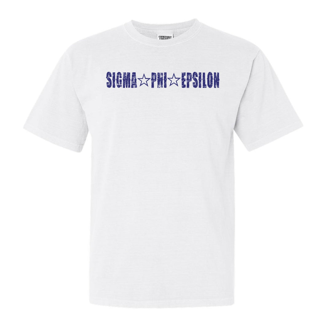 Sigma Phi Epsilon Comfort Colors T-Shirt - Sig Ep Fraternal Star Shirt - Kite and Crest