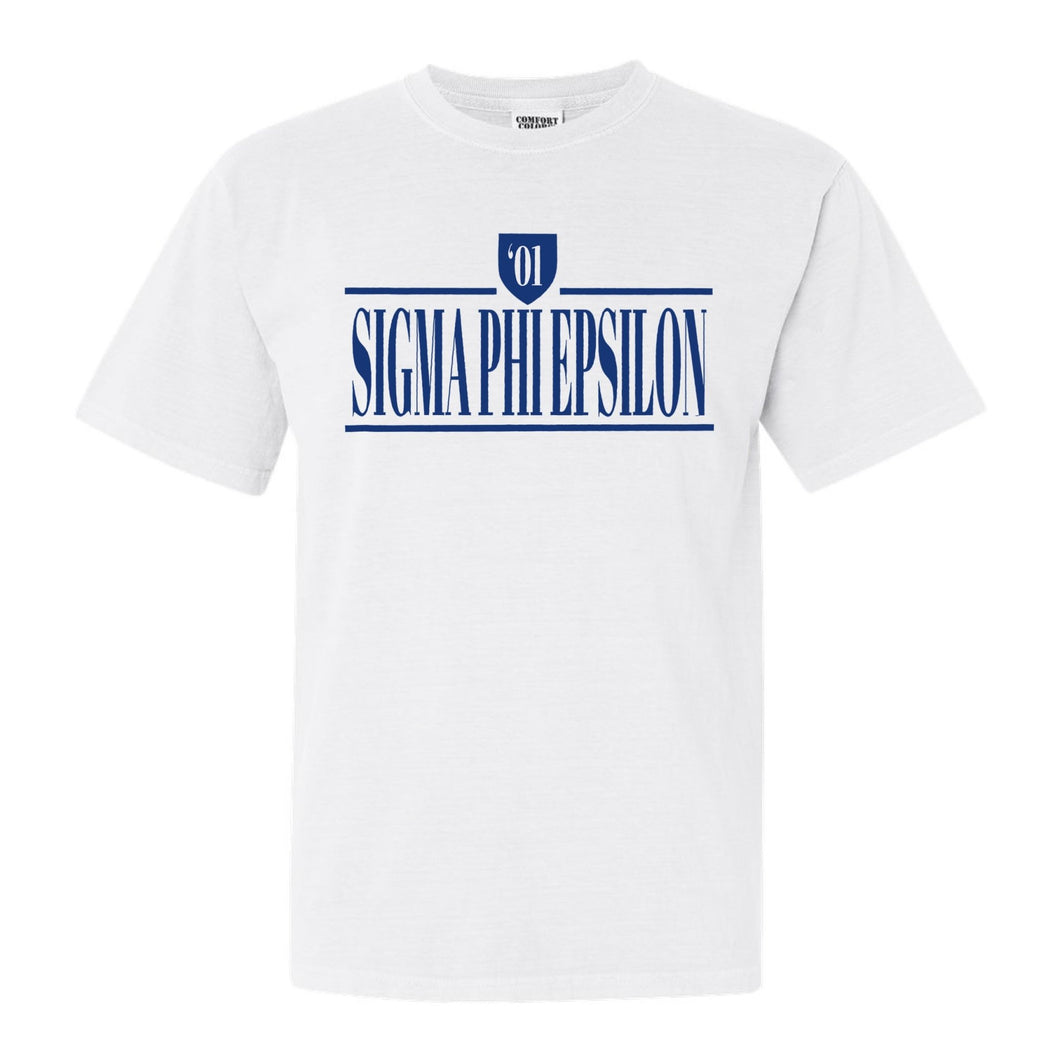 Sigma Phi Epsilon Comfort Colors T-Shirt - Sig Ep Shield Shirt - Kite and Crest