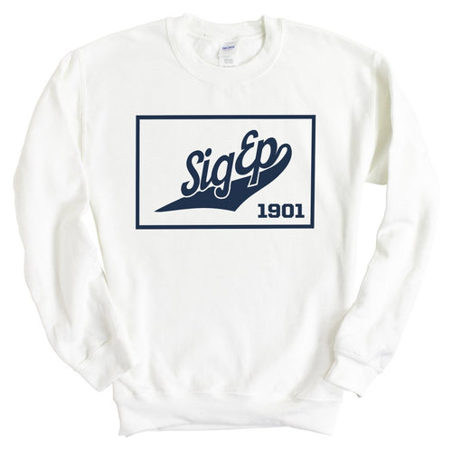 Sigma Phi Epsilon Sweatshirt - Sig Ep Baseball Boxed Crewneck Sweatshirt - Kite and Crest