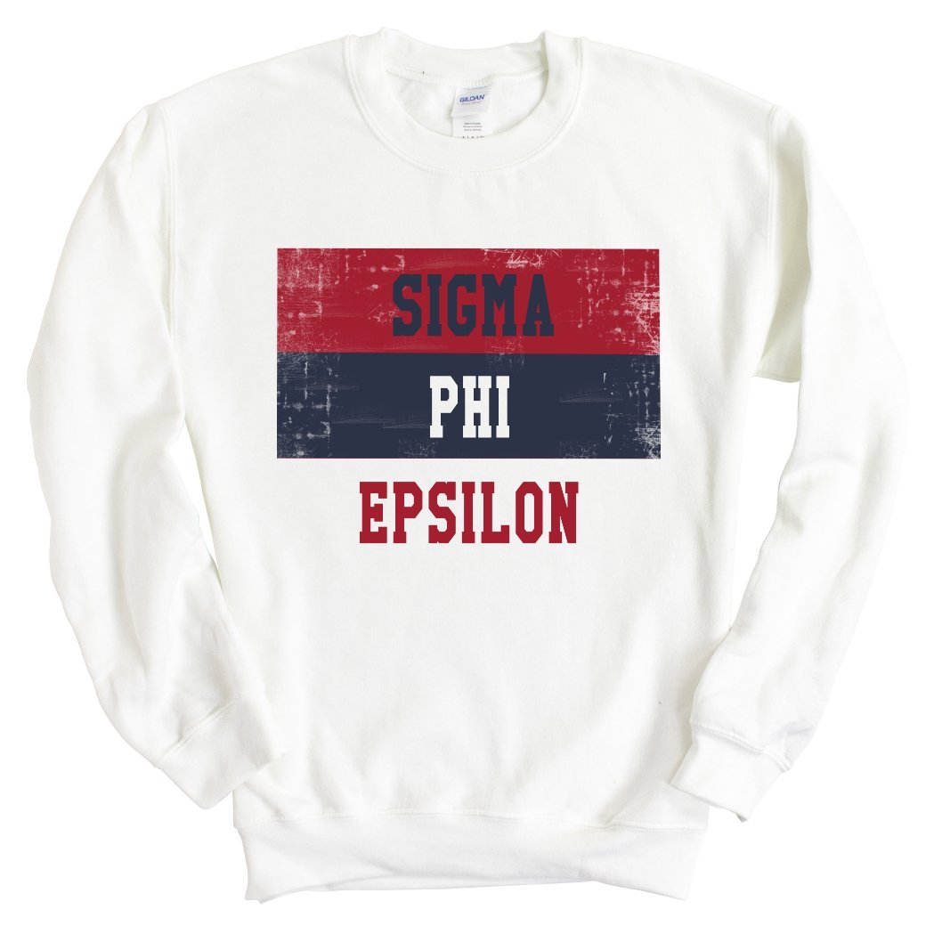 Sigma Phi Epsilon Sweatshirt - Sig Ep Colorful Stripe Crewneck Sweatshirt - Kite and Crest