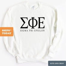 Load image into Gallery viewer, Sigma Phi Epsilon Sweatshirt - Sig Ep Fraternal Block Crewneck Sweatshirt - Kite and Crest
