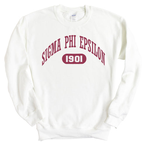 Sigma Phi Epsilon Sweatshirt - Sig Ep Large Athletic Crewneck Sweatshirt - Kite and Crest