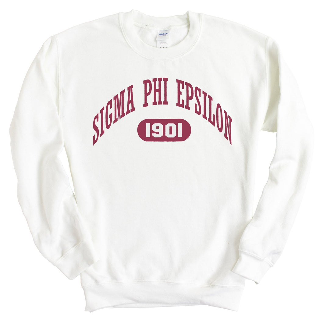 Sigma Phi Epsilon Sweatshirt - Sig Ep Large Athletic Crewneck Sweatshirt - Kite and Crest