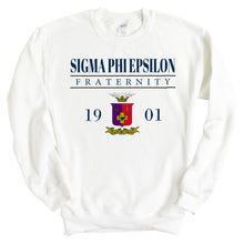 Load image into Gallery viewer, Sigma Phi Epsilon Sweatshirt - Sig Ep Large Crest Crewneck Sweatshirt - Kite and Crest
