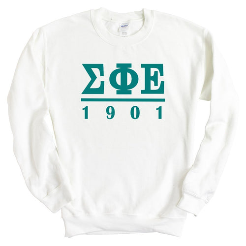 Sigma Phi Epsilon Sweatshirt - Sig Ep Lettered Basic Crewneck Sweatshirt - Kite and Crest